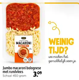 Jumbo Jumbo macaroni bolognese met rundvlees aanbieding