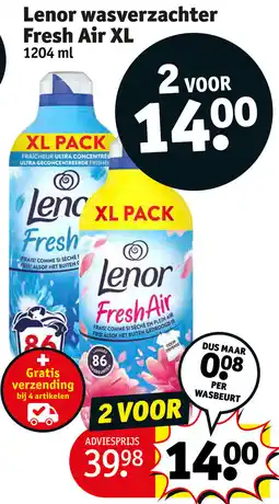 Kruidvat Lenor Wasverzachter Fresh Air XL aanbieding
