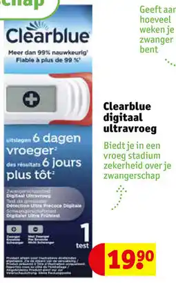 Kruidvat Clearblue digitaal ultravroeg aanbieding