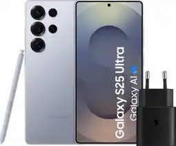 Coolblue Samsung Galaxy S25 Ultra 256GB Zilver 5G + Samsung Oplader 25 Watt Zwart aanbieding