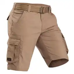 Decathlon Cargoshort voor backpacken heren Travel 100 bruin aanbieding