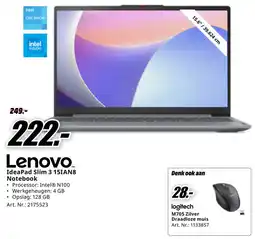 MediaMarkt Lenovo IdeaPad Slim 3 15IAN8 Notebook aanbieding