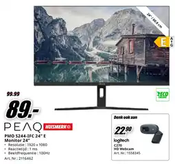 MediaMarkt Peaq PMO S244-IFC 24" E Monitor aanbieding