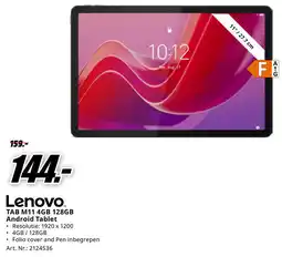 MediaMarkt Lenovo TAB M11 4GB 128GB Android Tablet aanbieding