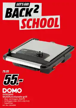 MediaMarkt Domo DO9240G Multifunctionele grill aanbieding
