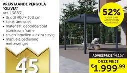 Zelfbouwmarkt Vrijstaande pergola "olivia" aanbieding