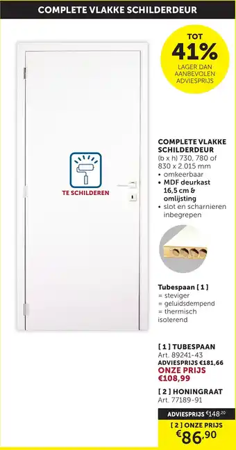 Zelfbouwmarkt Complete vlakke schilderdeur aanbieding