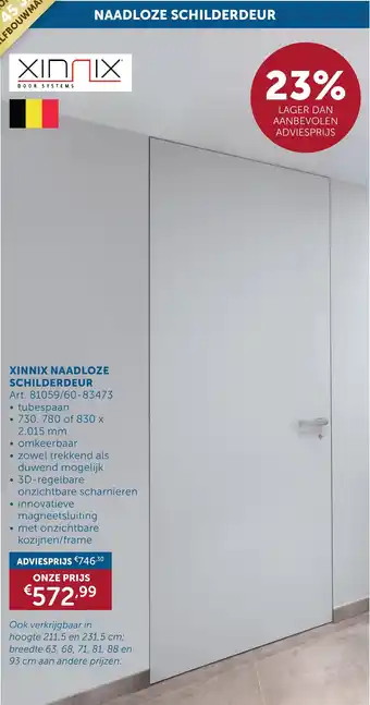 Zelfbouwmarkt Xinnix naadloze schilderdeur aanbieding