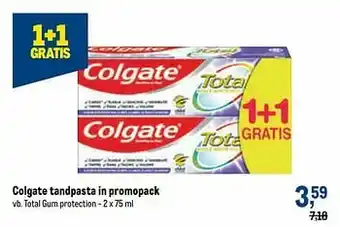 Makro Colgate tandpasta in promopack total gum protection aanbieding