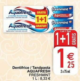 Cora Dentifrice - tandpasta aquafresh freshmint aanbieding