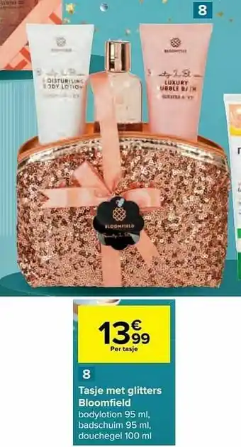 Tasje met glitters bloomfield