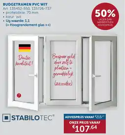 Zelfbouwmarkt Budgetramen pvc wit aanbieding
