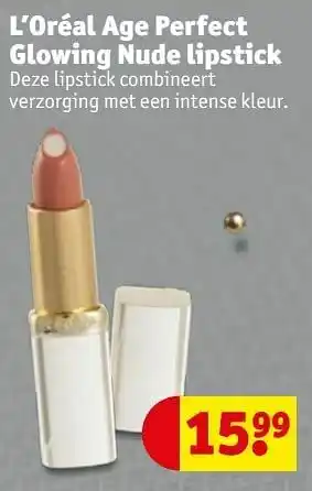 Kruidvat L’oréal age perfect glowing nude lipstick aanbieding