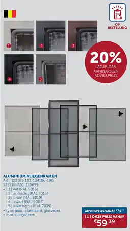 Zelfbouwmarkt Aluminium vliegenramen aanbieding