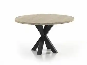 Deba Meubelen Tafel rond GLASGOW - Creamy White Hout aanbieding