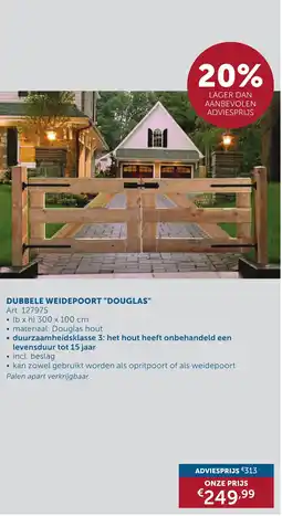Zelfbouwmarkt Dubbele weidepoort "douglas" aanbieding