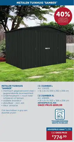 Zelfbouwmarkt Metalen tuinhuis "samber" aanbieding