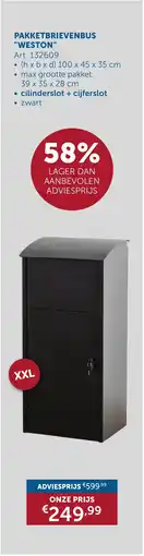 Zelfbouwmarkt Pakketbrievenbus "weston" aanbieding