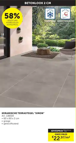 Zelfbouwmarkt Keramische terrastegel "simon" aanbieding