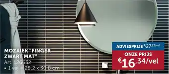 Zelfbouwmarkt Mozaiek "finger zwart mat" aanbieding