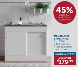Zelfbouwmarkt Meubel met spoeltafel aanbieding