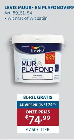 Zelfbouwmarkt Levis muur- en plafondverf aanbieding