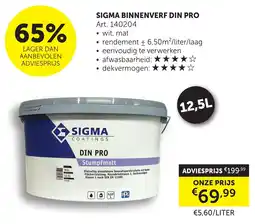 Zelfbouwmarkt Sigma binnenverf din pro aanbieding