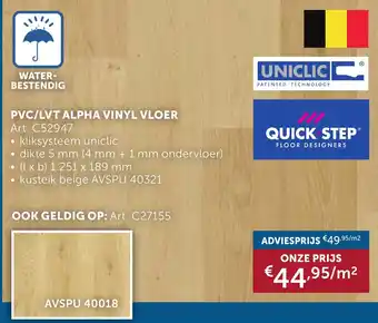 Zelfbouwmarkt PVC / LVT alpha vinyl vloer aanbieding