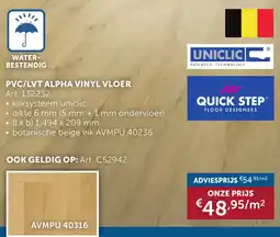 Zelfbouwmarkt PVC/ LVT alpha vinyl vloer aanbieding