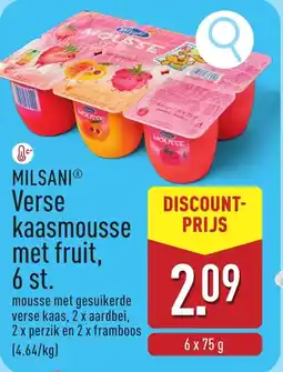 ALDI Milsani Verse kaasmousse met fruit aanbieding