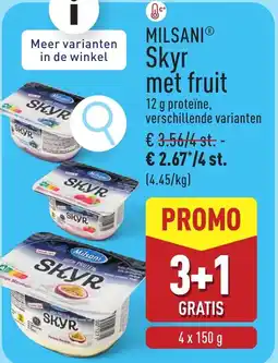 ALDI Milsani Skyr met fruit aanbieding