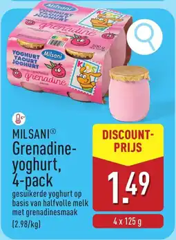 ALDI Milsani Grenadine- yoghurt aanbieding