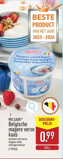 ALDI Milsani Belgische magere verse kaas aanbieding