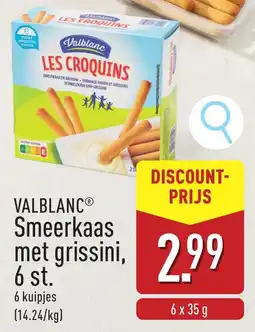 ALDI Valclanc Smeerkaas met grissini aanbieding