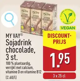 ALDI My vay Sojadrink chocolade aanbieding