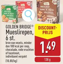 ALDI Golden Bridge Mueslirepen aanbieding