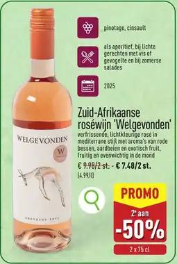ALDI Zuid-Afrikaanse roséwijn Welgevonden aanbieding