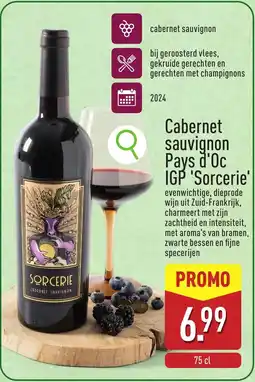 ALDI Cabernet sauvignon Pays d'Oc IGP Sorcerie aanbieding