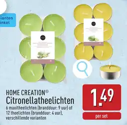 ALDI Home Creation Citronellatheelichten aanbieding