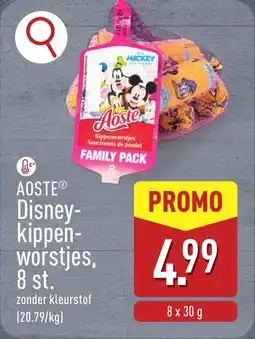 ALDI Aoste Disney- kippenworstjes aanbieding