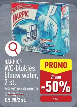 ALDI Harpic WC blokjes blauw water aanbieding
