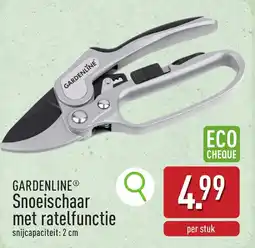 ALDI Gardenline Snoeischaar met Ratelfunctie aanbieding