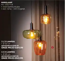 Zelfbouwmarkt Hanglamp 3 lampen aanbieding