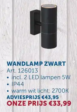 Zelfbouwmarkt Wandlamp zwart aanbieding