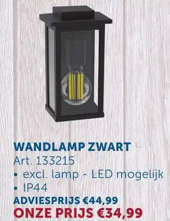 Zelfbouwmarkt Wandlamp zwart aanbieding