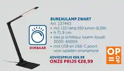 Zelfbouwmarkt Bureaulamp zwart aanbieding