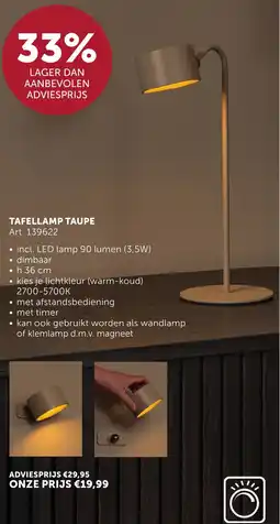 Zelfbouwmarkt Tafellamp taupe aanbieding