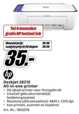 MediaMarkt HP Deskjet 2821E All-in-one-printer aanbieding