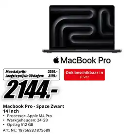 MediaMarkt Macbook Pro - Space Zwart aanbieding