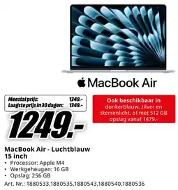 MediaMarkt MacBook Air - Luchtblauw aanbieding